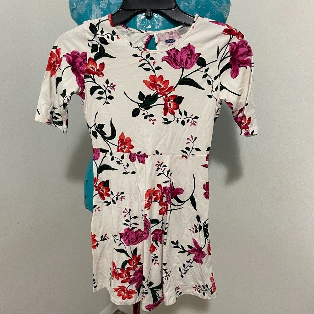Old Navy Cotton Boho Floral Girls Dress Size L (10-12)